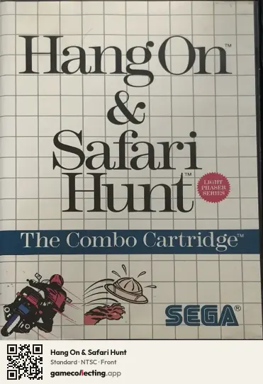 Hang On & Safari Hunt Sega Master System, NTSC box front