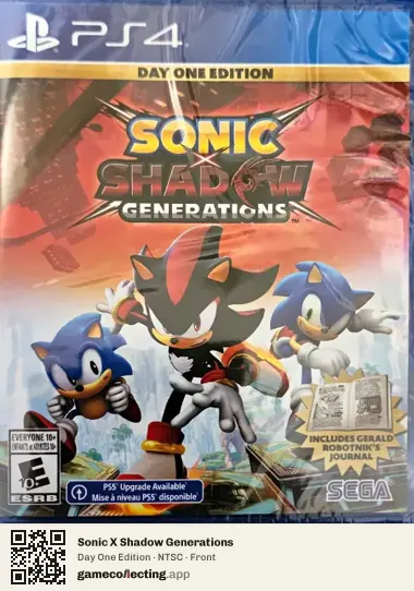 Sonic X Shadow Generations PlayStation 4, NTSC box front