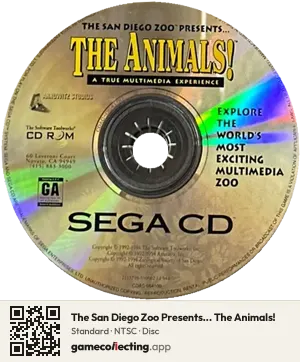 The San Diego Zoo Presents... The Animals! Sega Mega-CD / Sega CD, NTSC disc