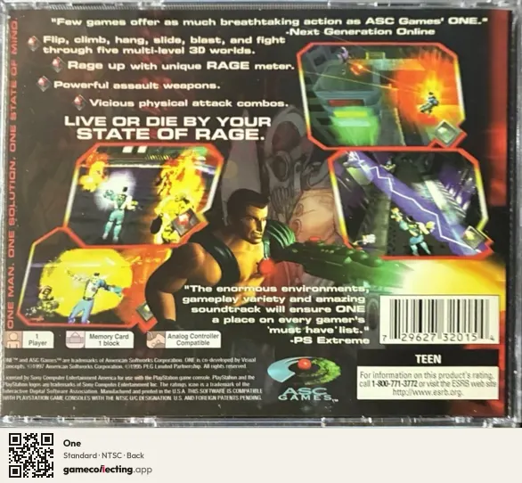 One PlayStation, NTSC box back
