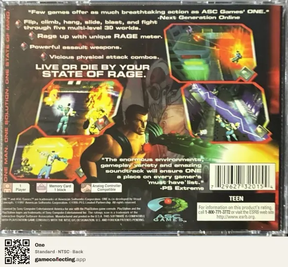 One PlayStation, NTSC box back