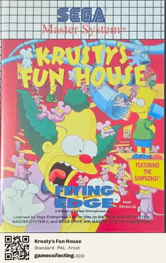 Krusty's Fun House Sega Master System, PAL box front