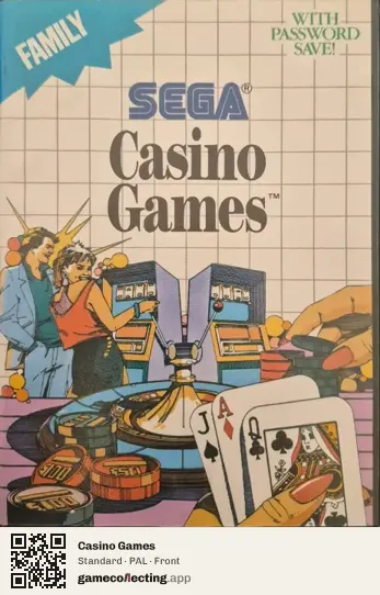 Casino Games Sega Master System, PAL box front