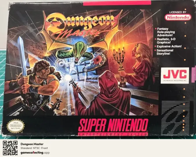 Dungeon Master Super Nintendo Entertainment System, NTSC box front