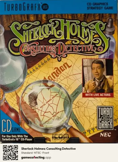 Sherlock Holmes: Consulting Detective TurboGrafx-CD, NTSC box front