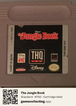 The Jungle Book Game Boy, NTSC cartridge label