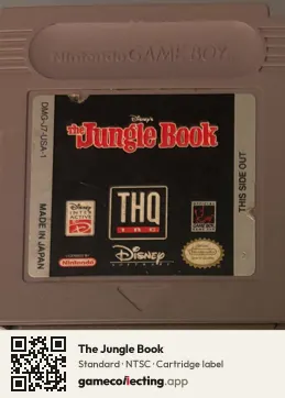 The Jungle Book Game Boy, NTSC cartridge label