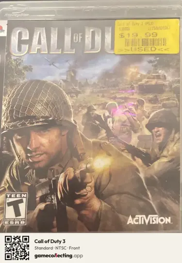 Call of Duty 3 PlayStation 3, NTSC box front