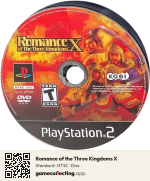 Romance of the Three Kingdoms X PlayStation 2, NTSC disc