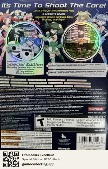 Otomedius Excellent Xbox 360, NTSC box back
