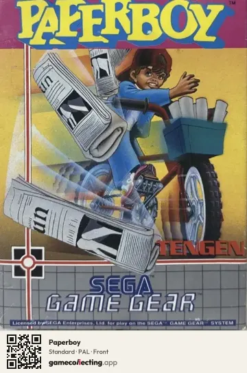 Paperboy Sega Game Gear, PAL box front
