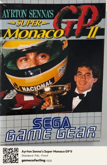 Ayrton Senna's Super Monaco GP II Sega Game Gear, PAL box front