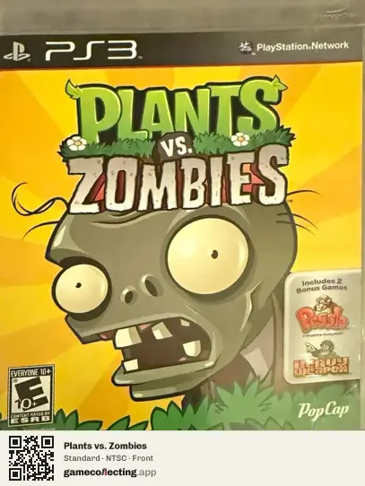 Plants vs. Zombies PlayStation 3, NTSC box front