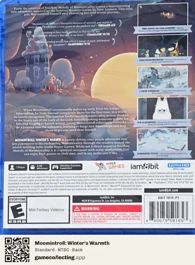 Moomintroll: Winter's Warmth PlayStation 5, NTSC box back