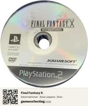 Final Fantasy X PlayStation 2, Asia disc