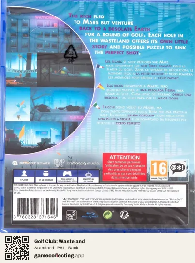 Golf Club: Wasteland PlayStation 4, PAL box back