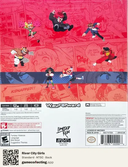 River City Girls Nintendo Switch, NTSC box back