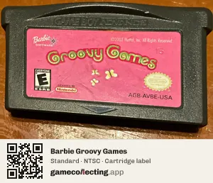 Barbie Groovy Games Game Boy Advance, NTSC cartridge label