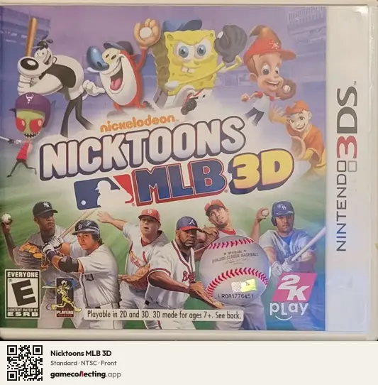 Nicktoons MLB 3D Nintendo 3DS, NTSC box front