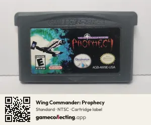 Wing Commander: Prophecy Game Boy Advance, NTSC cartridge label