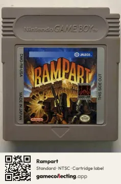Rampart Game Boy, NTSC cartridge label