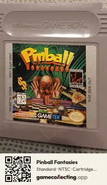 Pinball Fantasies Game Boy, NTSC cartridge label