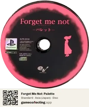 Forget Me Not: Palette PlayStation, Asia disc