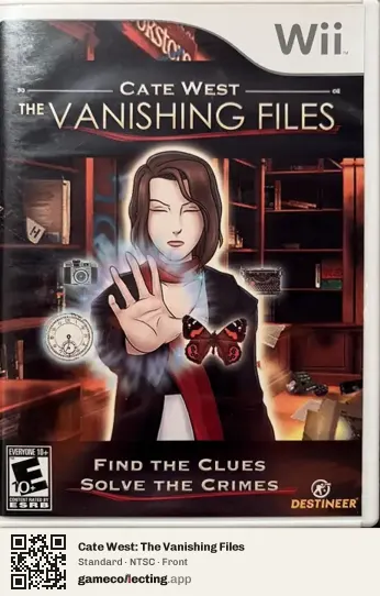 Cate West: The Vanishing Files Nintendo Wii, NTSC box front
