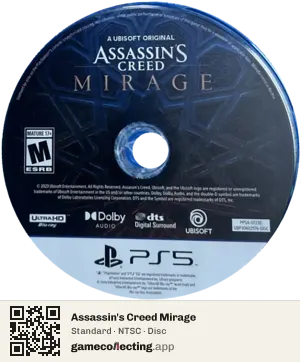 Assassin's Creed Mirage PlayStation 5, NTSC disc