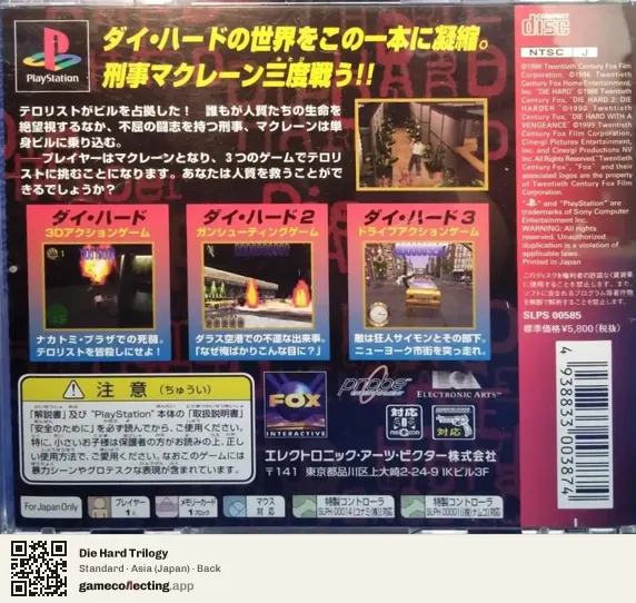 Die Hard Trilogy PlayStation, Asia box back