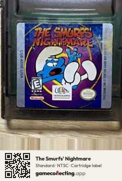 The Smurfs' Nightmare Game Boy Color, NTSC cartridge label