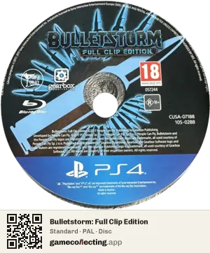Bulletstorm: Full Clip Edition PlayStation 4, PAL disc