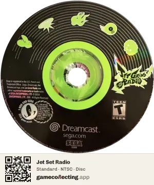 Jet Set Radio Sega Dreamcast, NTSC disc