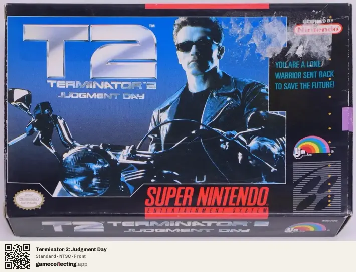 Terminator 2: Judgment Day Super Nintendo Entertainment System, NTSC box front