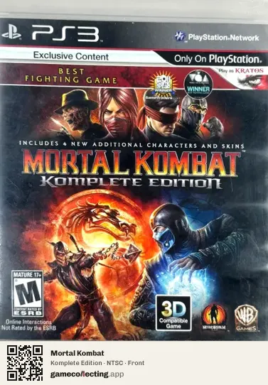 Mortal Kombat PlayStation 3, NTSC box front