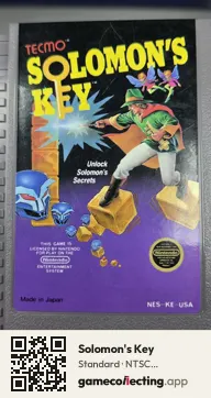 Solomon's Key Nintendo Entertainment System, NTSC cartridge label