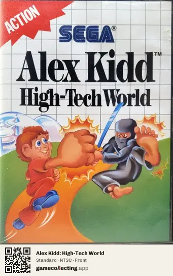 Alex Kidd: High-Tech World Sega Master System, NTSC box front