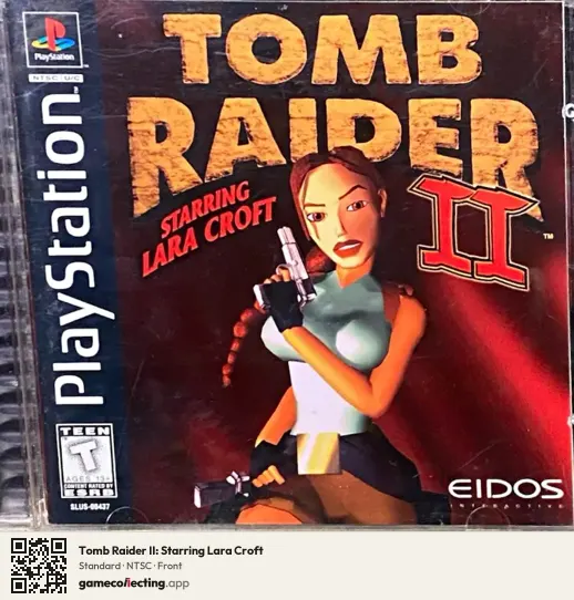 Tomb Raider II: Starring Lara Croft PlayStation, NTSC box front