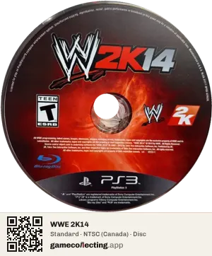 WWE 2K14 PlayStation 3, NTSC disc