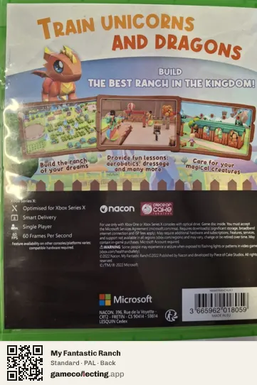 My Fantastic Ranch Xbox Series X, PAL box back