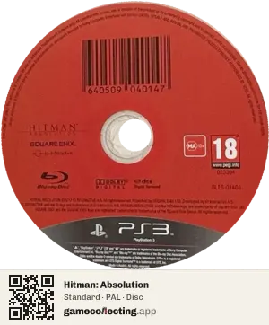 Hitman: Absolution PlayStation 3, PAL disc
