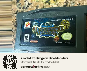 Yu-Gi-Oh! Dungeon Dice Monsters Game Boy Advance, NTSC cartridge label