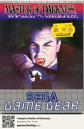Vampire: Master of Darkness Sega Game Gear, PAL box front
