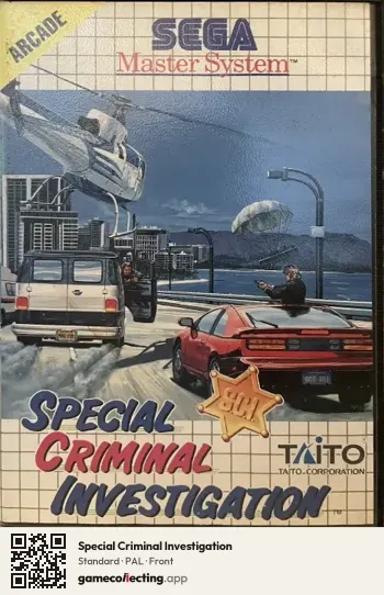 Special Criminal Investigation Sega Master System, PAL box front