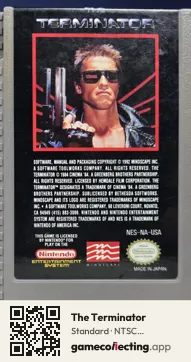 The Terminator Nintendo Entertainment System, NTSC cartridge label
