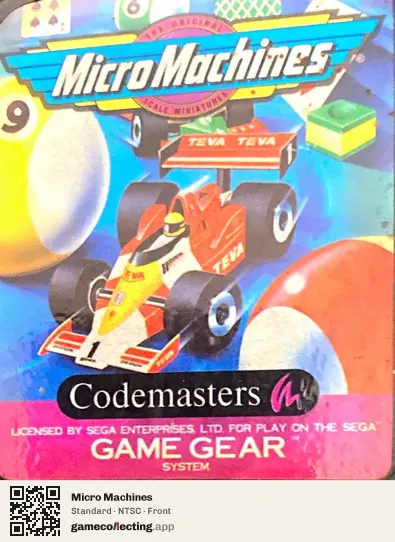 Micro Machines Sega Game Gear, NTSC box front