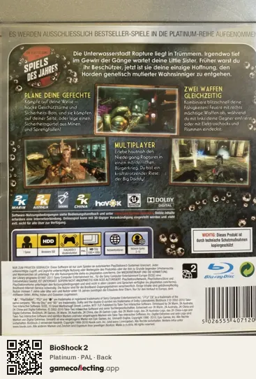BioShock 2 PlayStation 3, PAL box back