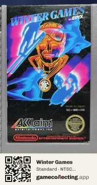 Winter Games Nintendo Entertainment System, NTSC cartridge label