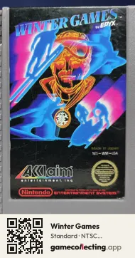 Winter Games Nintendo Entertainment System, NTSC cartridge label