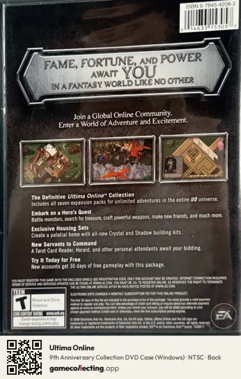 Ultima Online Computer, NTSC box back